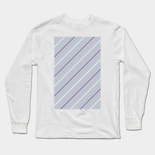 Wednesday Retro 1986 Silver Purple and White Pinstripes Long Sleeve T-Shirt